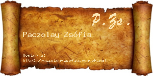 Paczolay Zsófia névjegykártya