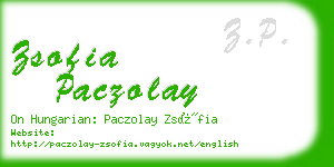 zsofia paczolay business card